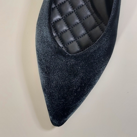 BIRDIES The Goldfinch 15 Black Velvet Pointed Toe V-Throat Slip On Flat WM Sz 7 - Picture 13 of 13